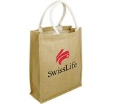 Printed promotional Dundee Natural Jute Bags with your graphics