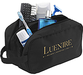 Promotional printed York Toiletry Bags in black with your logo