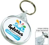Printed promotional Deluxe Smart Fob Circular Plastic Keyrings with your company design at GoPromotional