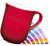 Personalsied Bell Etched ColourCoat Mugs in any Pantone colour witih your logo etched at GoPromotional