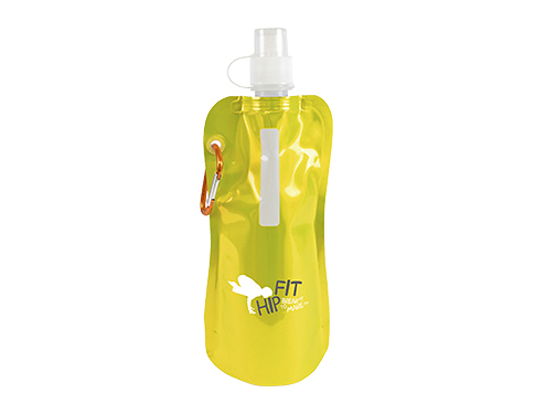 Cabo Metallic 400ml Folding Water Bottles - Yellow