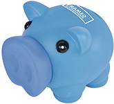 Colourful Percy Soft Feel Piggy Banks custom branded with your logo