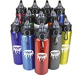 Cayen 800ml Aluminium Water Bottles branded with corporate logos in many colour options