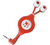 Printed promotional Ziggy Earphones in full colour with your logo perfect for low cost giveaways and events