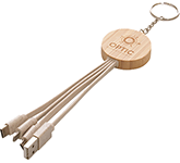 Eco-friendly Wheatly Bamboo Charger Keyrings Round branded with your logo at GoPromotional