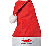 Bespoke logo printed Father Christmas Festive Hats for seasonal promotions