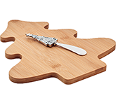 Tree Shaped Bamboo Cheeseboard engraved with your logo at GoPromotional