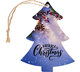 Sustainable Full Colour Christmas Tree Shaped Wooden Hangers with your design