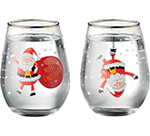 Noel 330ml Christmas Glasses printed with your logo at GoPromotional