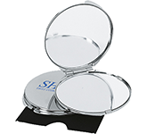Personalised Geneva Chrome Plated Compact Mirrors with your logo at GoPromotional