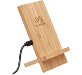 Seattle Bamboo Wireless Phone Charging Phone Stands custom branded with your logo