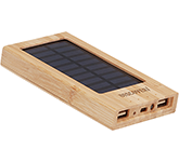 Glenmore Bamboo Eco-Friendly Solar Power Banks customised with your logo at GoPromotional