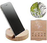 Grow Birch Wood Round Mobile Phone Stand & Seeds for eco-friendly promotions