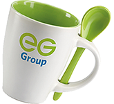Corporate promotional printed Wellingborough Spoon Mugs in a choice of colour options