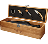 Marseille Bamboo Wine Gift Box Sets engraved with your logo at GoPromotional