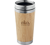 Printed promotional Pembroke 400ml Bamboo Insulated Tumblers at GoPromotional