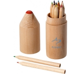 Milan 12 Piece Coloured Pencil Sets branded with a corporate logo for event merchandising