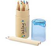Custom printed London 12 Piece Coloured Pencil Sets with a company logo at GoPromotional