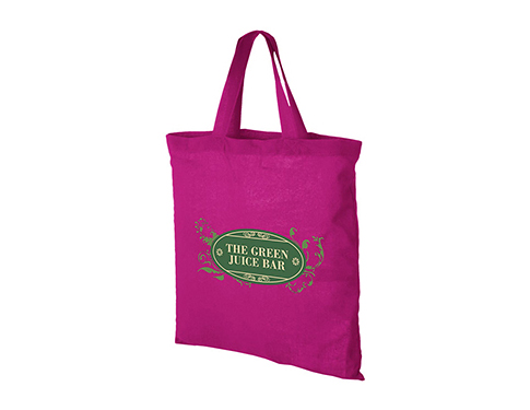 Carolina 5oz Short Handled Cotton Tote Bags - Pink