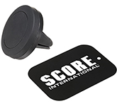 Logo branded Mount-Up Magnetic Smartphone Stands in black featuring your logo at GoPromotional