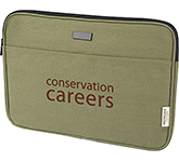 Eco-friendly Limerick GRS Recycled Canvas Laptop Sleeves branded with your logo at GoPromotional