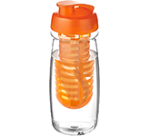 H20 Splash 600ml Flip Top Fruit Infuser Water Bottle