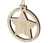 Personalised Star Wooden Christmas Tree Ornaments with your design at GoPromotional