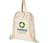 Merrick Heavyweight Recycled Natural Drawstring Tote Bags with your design