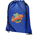 Active Headphone Port Zippered Drawstring Rucksack printed with your logo at GoPromotional