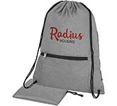 Promotional branded Nephin Foldable Heather Drawstring Bags at GoPromotional