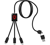 SCX Design C28 5-in-1 Extended Light Up Charging Cables laser engraved with your logo at GoPromotional
