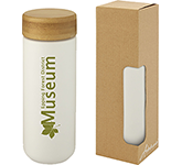 Sustainable Cotsworld 300ml Double Wall Ceramic Tumblers With Bamboo Lid branded with your logo at GoPromotional