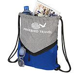 Logo printed Voyager Drawstring Bags in many colour options at GoPromotional