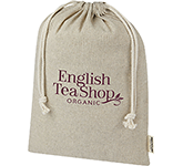 Logo Branded Cambourne Large Recycled Drawstring Gift Bags in a choice of colour options