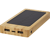 Branded Darwin Bamboo Solar Power Banks for eco-friendly promotions at GoPromotional