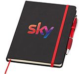 A5 Memphis Notebooks & Contour Pens Branded with your company logo GoPromotional