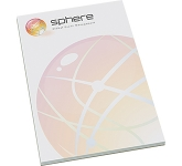 50 Sheet A7 Notepads in white printed with your logo for office merchandise gifts