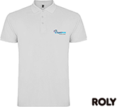 White Roly Star Kids Polo Shirts printed with your logo