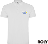 White Roly Star Polo Shirts branded with your logo