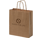 Custom Logo branded Middleham Small Twist Handled Recycled Kraft Paper Bags at GoPromotional