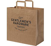 Company printed Leyburn Extra Large Kraft Paper Flat Handled Recycled Paper Bags at GoPromotional