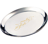 Dorchester Round Stainless Steel Serving Tray - 300 mm