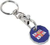 Pound Trolley Coin Keyrings die stamped with your logo at GoPromotional