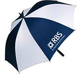 Branded Birkdale Golf Fibreglass Storm Proof Umbrellas for outdoor promotions