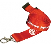 15mm Flat Weave Nylon Lanyards branded with your custom logo