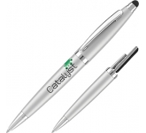 Toggle Stylus Screen Cleaning Metal Pens branded with a logo for office promotions