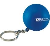 Logo printed Ball Keyring Stress Toys in a choice of colours for office promotions at GoPromotional