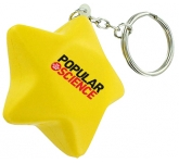 Star Keyring Stress Toys in yellow personalised with your logo at GoPromotional