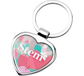 Devotion Polished Chrome Keyrings with a full colour printed logo