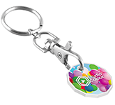 White Recycled Trolley Coin Keyrings for eco-friendly promotions at GoPromotional